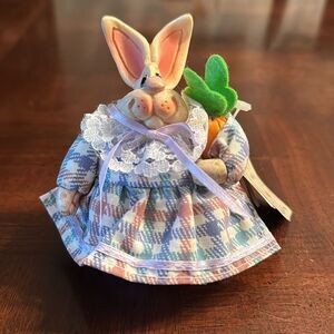 Russ Berrie  Easter Rabbit Li'l Countrykins Critter Fact Shelf Sitter